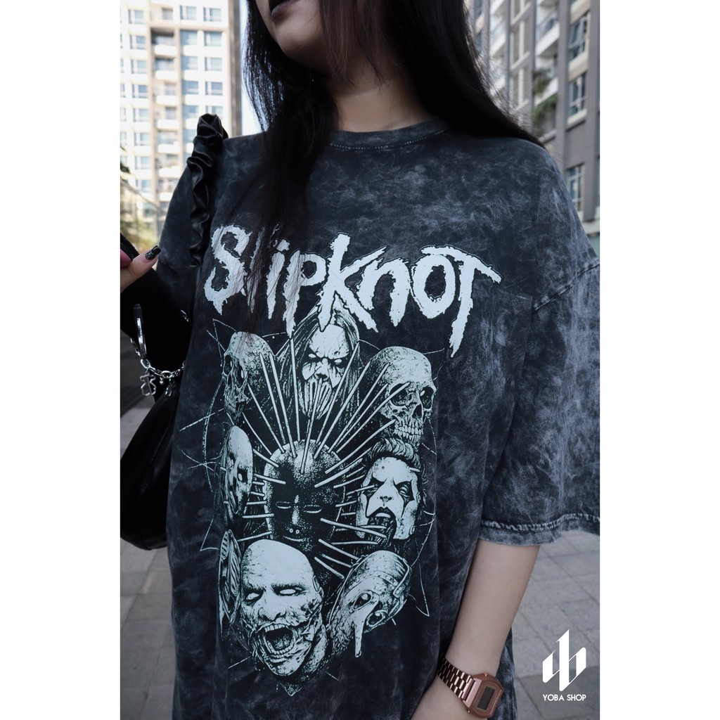 [VOUCHER 50K] ÁO ROCKTEE XÁM WASH SIÊU ĐẸP SLIPKNOT (100% ẢNH THẬT TỰ CHỤP)