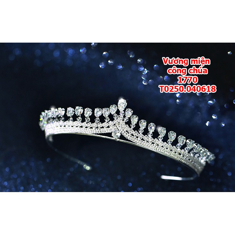 Vương miện cô dâu công chúa dùng trong nhà thờ kết hợp voan tuyệt đẹp