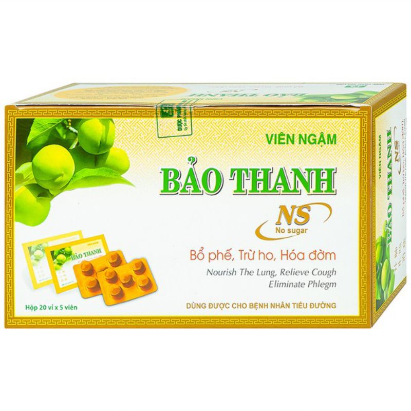 Viên ngậm Bảo Thanh hỗ trợ bổ phế , giảm ho , vỉ 5 viên