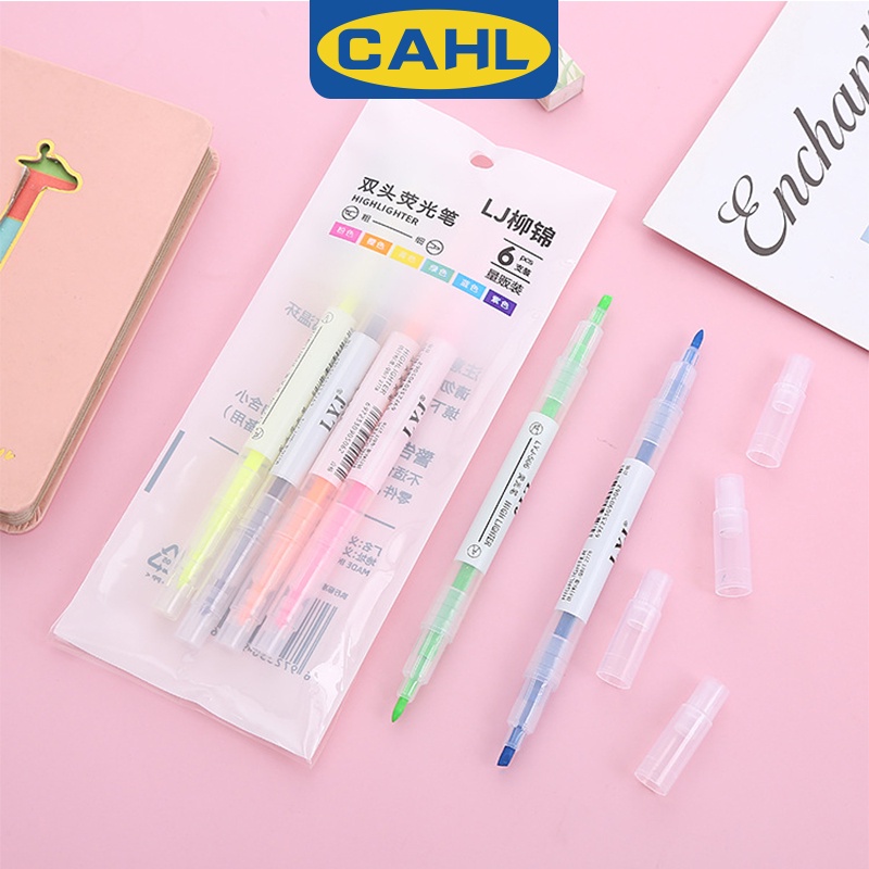 Bộ 3 Bút Đánh Dấu Hai Đầu 6 Màu Sắc Tùy Chọn