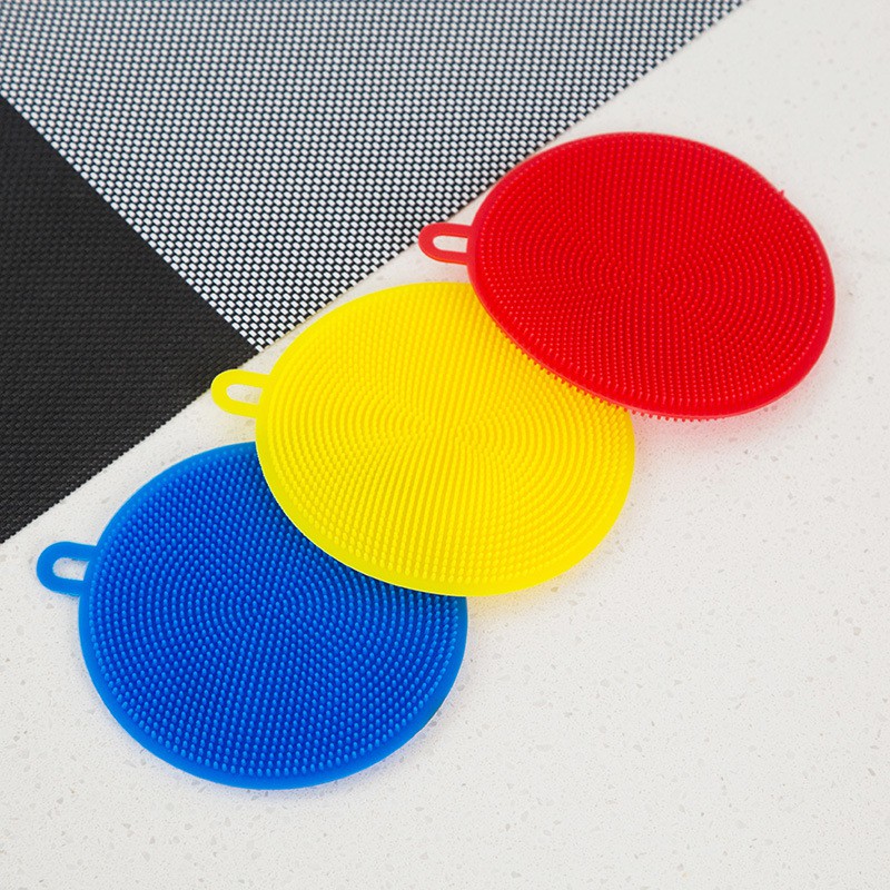 Miếng rửa chén đĩa xoong nồi bằng silicone có móc treo