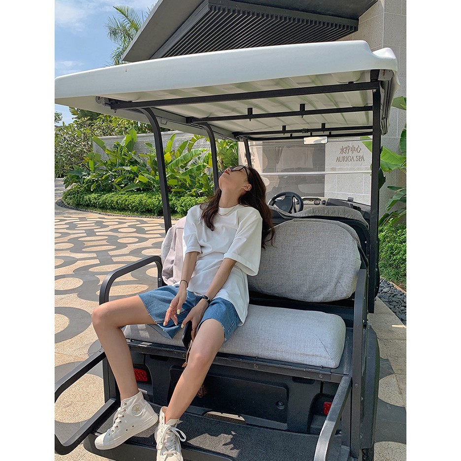 Quần short jean nữ sooc đùi bò ống rộng màu xanh thương hiệu Aldore MSHA59