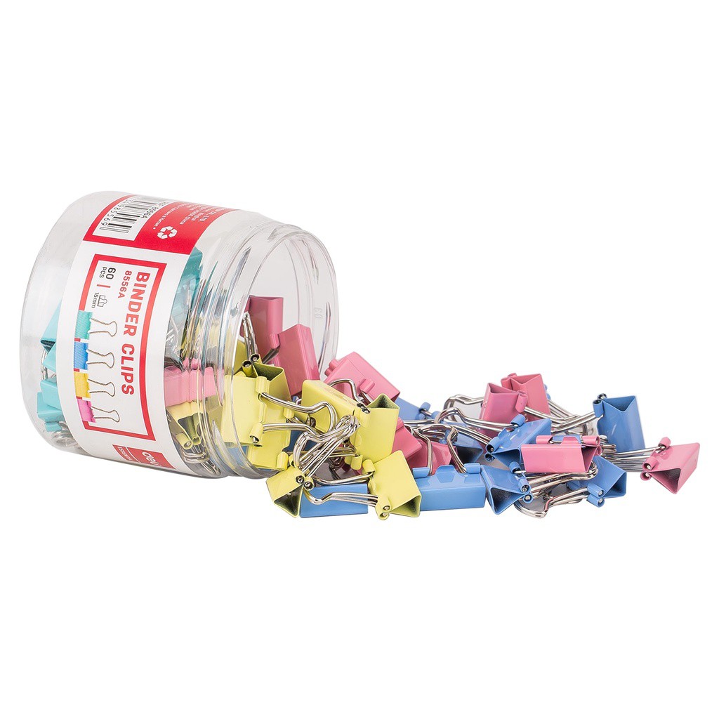 Hộp 60 Chiêc Kẹp Bướm Kim Loại Deli Nhiều Màu 15mm - Dùng Để Kẹp Tài Liệu, Giấy Tờ Văn Phòng Dễ Dàng, Tiện Dụng - E8556A