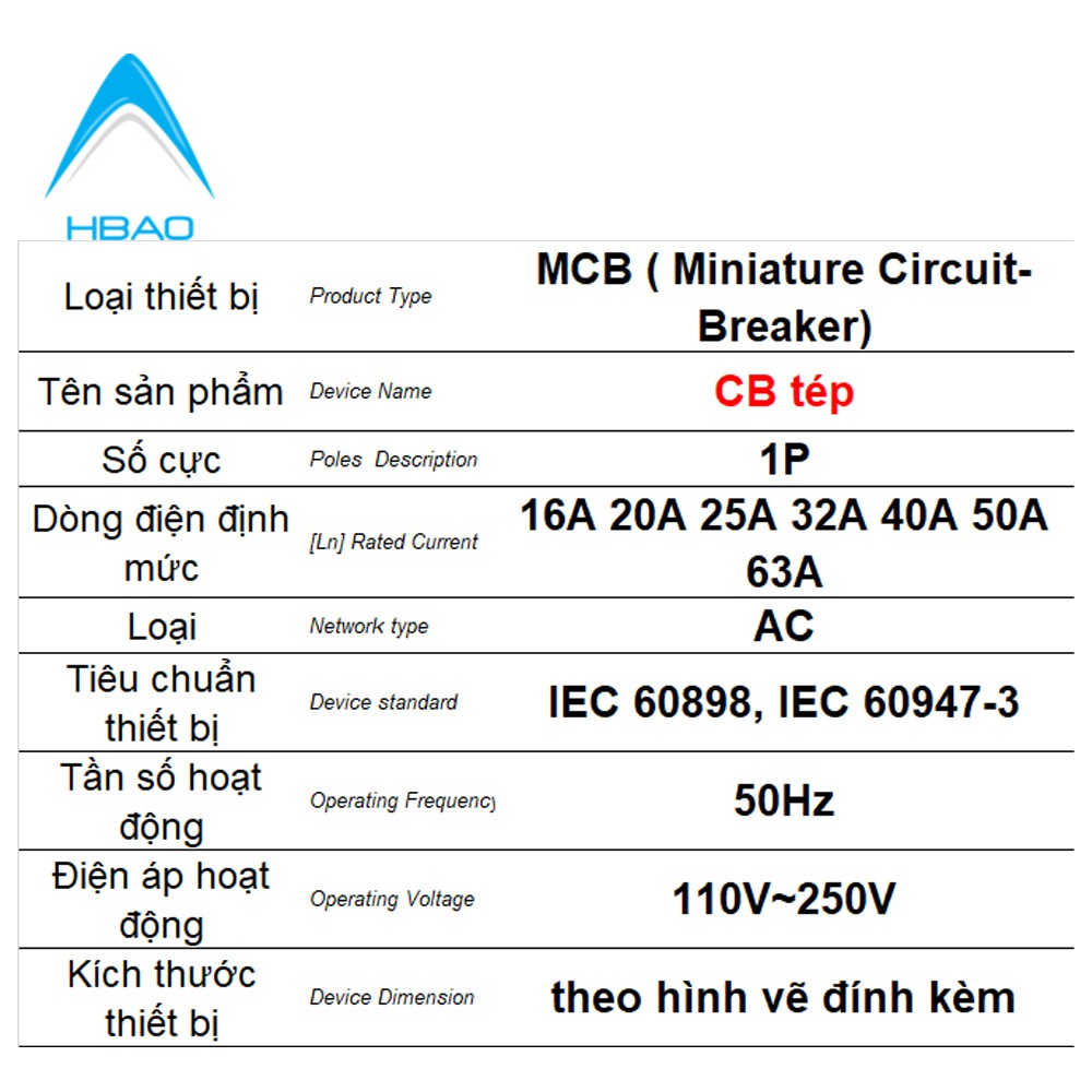 Cầu Dao 1 Pha 16A  CBTự Động,  aptomat , át MCB Dobo Electric Korea