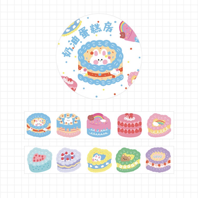 Cuộn washi 100 stickers rời