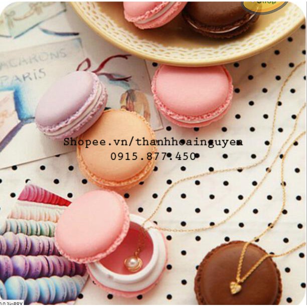 Bánh macaron nhựa mini đựng trang sức, phụ kiện chụp ảnh decor