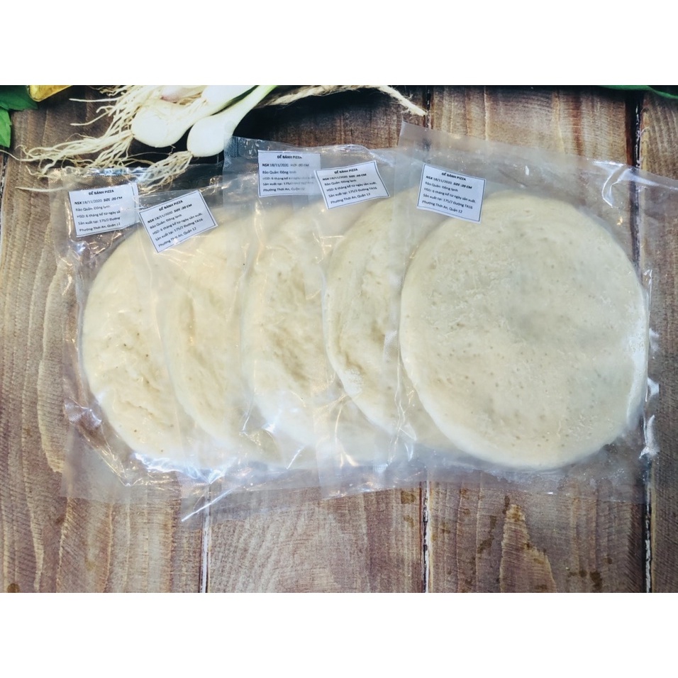 Set 5 đế bánh pizza đã nướng qua