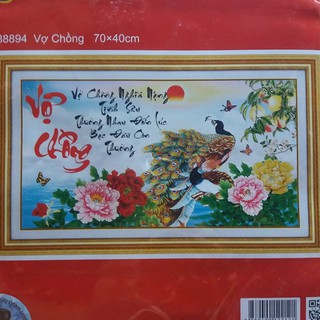 Tranh thêu chữ thập Vợ chồng 88894