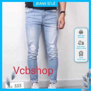 Quần jeans Nam xanh wash bạc phong cách có size đại nha khách