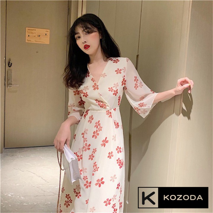 Đầm ulzzang Váy voan kiểu Nhật thiết kế dài công chúa có lớp lót vải  xòe xếp ly đẹp Kozoda M39