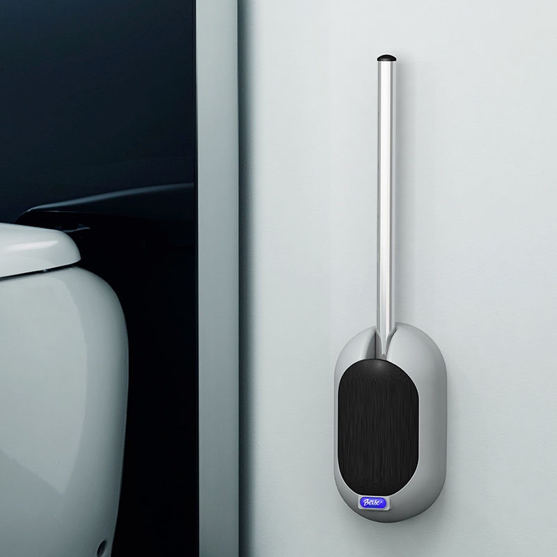 Bộ Bàn Chải Vệ Sinh Toilet Tay Cầm Dài Bằng Thép Không Gỉ Mềm Mại Tiện Dụng