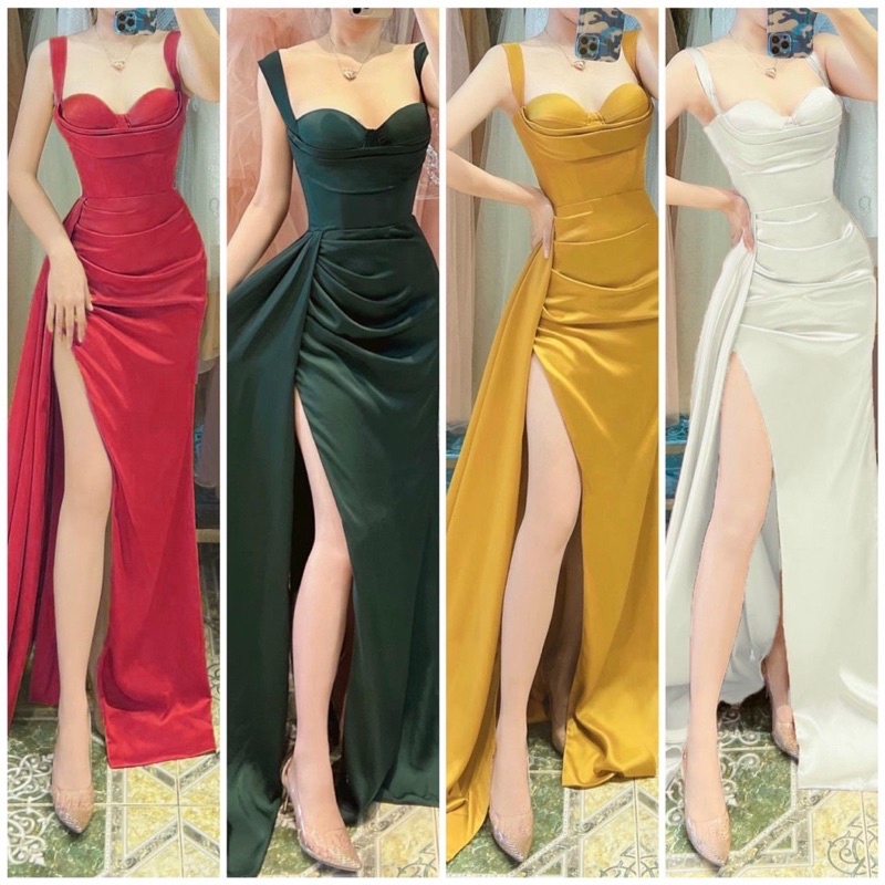SIZE >65KG ĐẦM DẠ HỘI XẺ ĐÙI TÀ NGOÀI