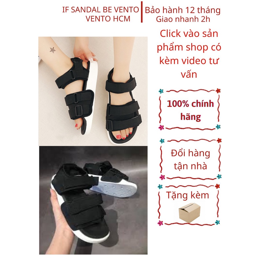 Sandal Vento Nữ Cao Cấp Uzzlang 3 Quai Ngang Điều Chỉnh Các Quai Được