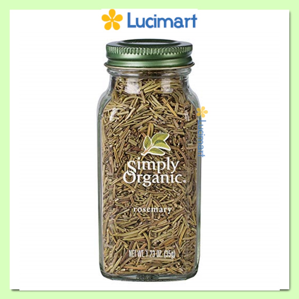 Lá hương thảo hữu cơ Simply Organic Rosemary lọ 35g [Hàng Mỹ]