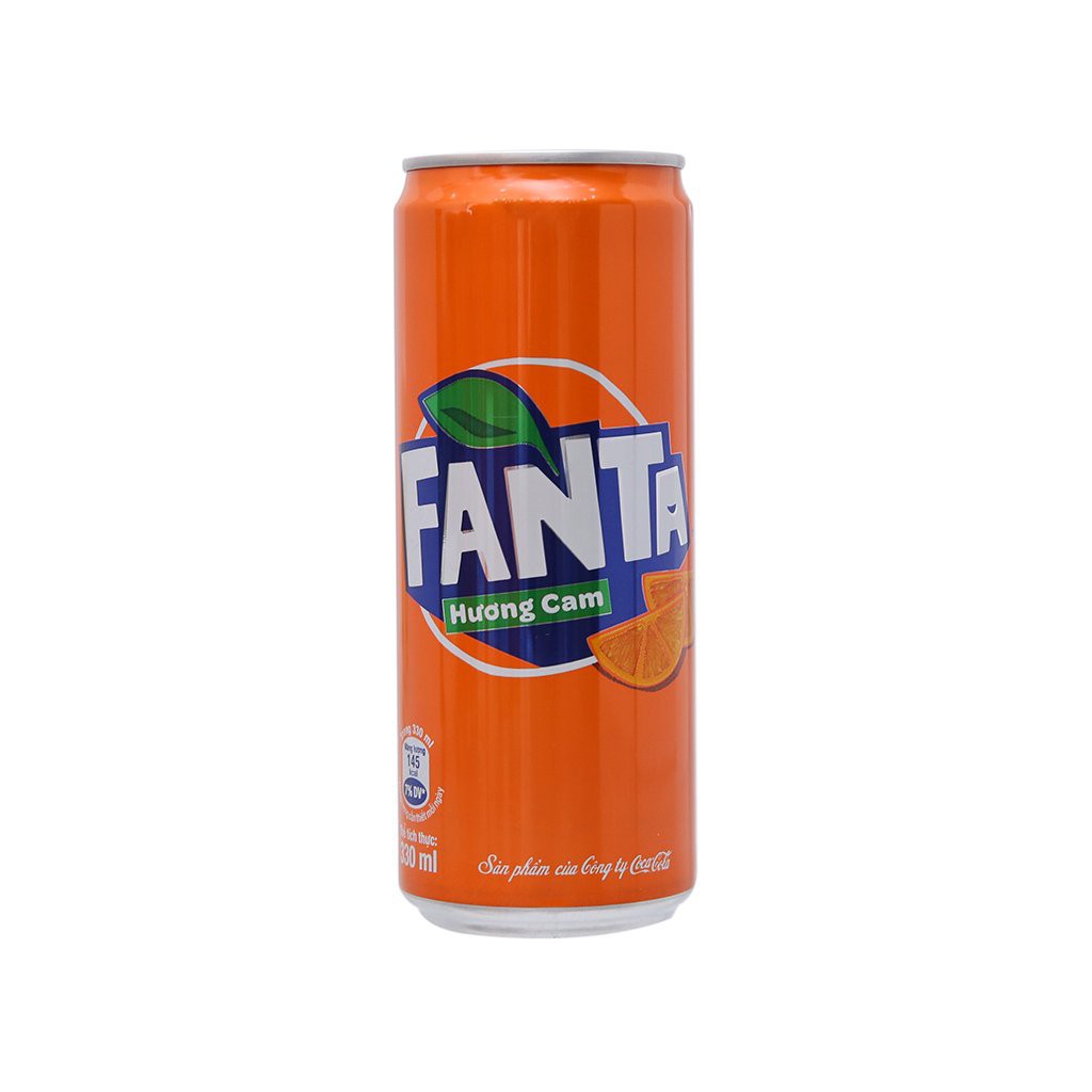 Nước Ngọt Có Gas Fanta Hương Cam Soft Drink Lon 330ml Date Luôn Mới