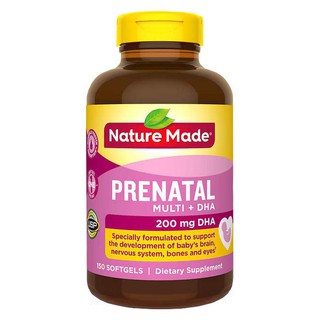 Viên nang mềm Nature Made Prenatal Multi + DHA 200 mg DHA 150 viên