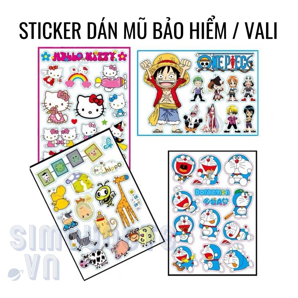 Sticker Miếng dán hoạt hình ANIME sticker dán mũ bảo hiểm, dán vali, dán laptop, dán bình nước ST224