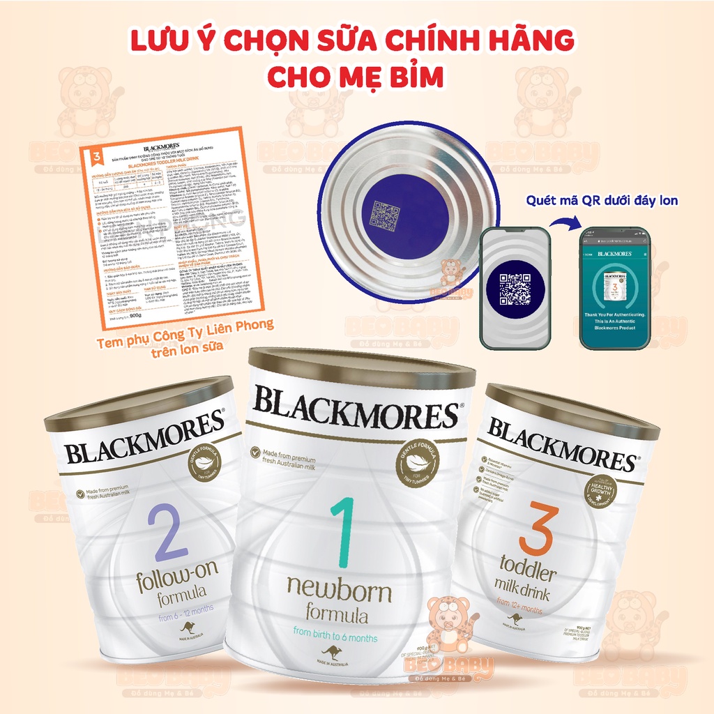 Sữa Blackmores Số 1,2,3 900g – Úc