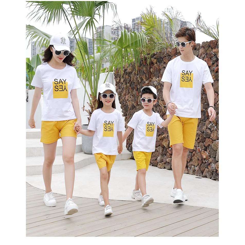 Set đồ gia đình Say Yes, đồng phục gia đình du lịch  AG04 YAME Couple