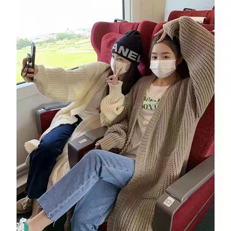 Áo Khoác cardigan Dệt Kim Tay Dài Phong Cách Nhật Bản Thời Trang Thu Đông Mới 2022