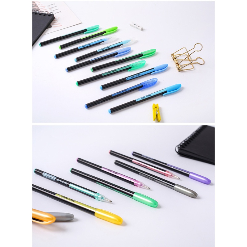 Set 12 Bút Gel Kim Tuyến Bắt Sáng Tiện Dụng Cho Học Sinh/ Văn Phòng