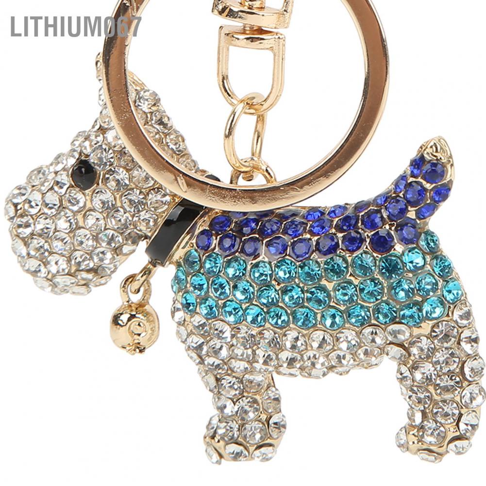 Lithium067 Dog Keychain Quy trình mạ điện Rhinestones Puppy Màu tinh khiết nhỏ giọt for Commencement