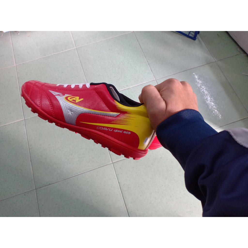 [Free ship] Giày Đá Bóng Trẻ Em &amp; Người Lớn, Sân Cỏ Nhân Tạo Coavu đỏ
