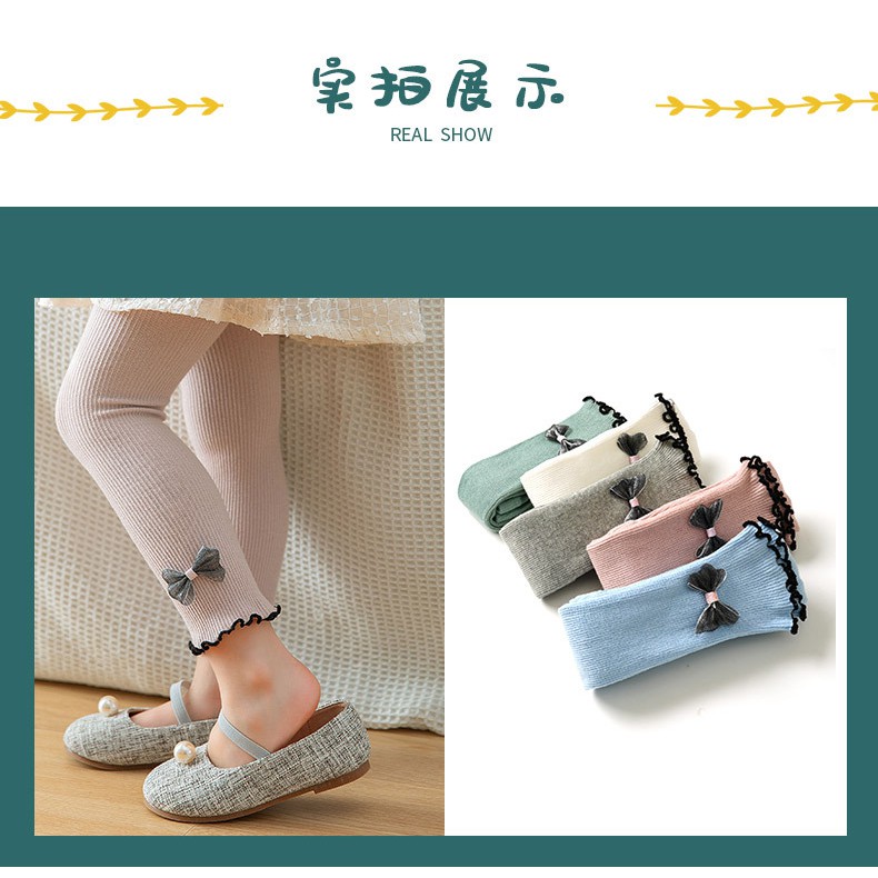 Quần legging nơ xinh thời trang, chất liệu thoải mái cho bé gái LEG08