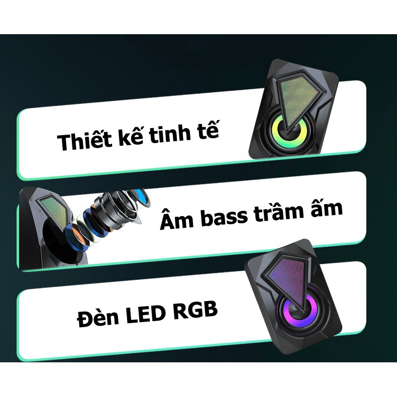 Bộ Loa Máy Tính Mini X2 Để Bàn Cao Cấp Âm Thanh Siêu Trầm Hỗ Trợ USB 2.0 - NK