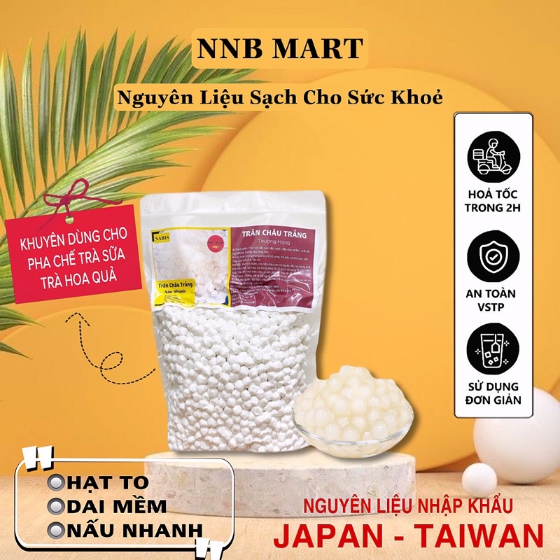 Trân Châu Trắng THƯỢNG HẠNG. Hạt to, dai mềm/ Nguyên liệu pha chế trà sữa, trà hoa quả thơm ngon.
