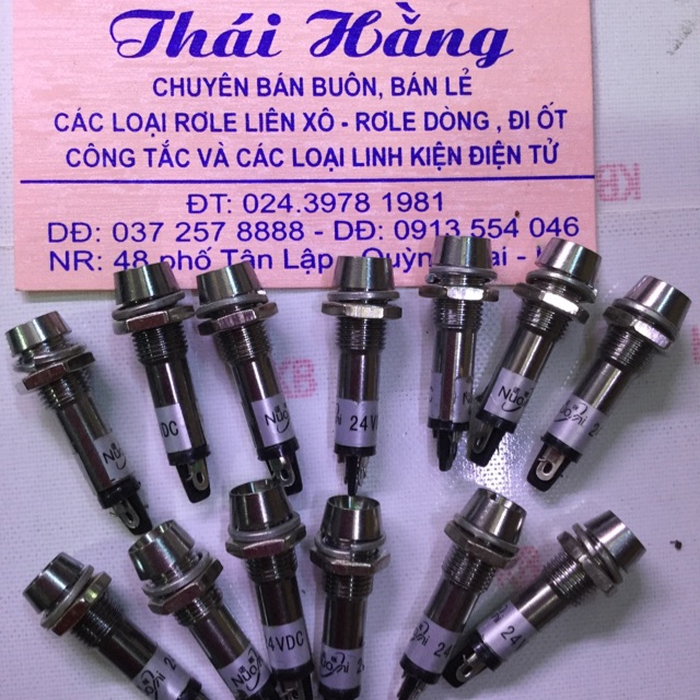 Đèn báo sắt 24 v phi 8 mm
