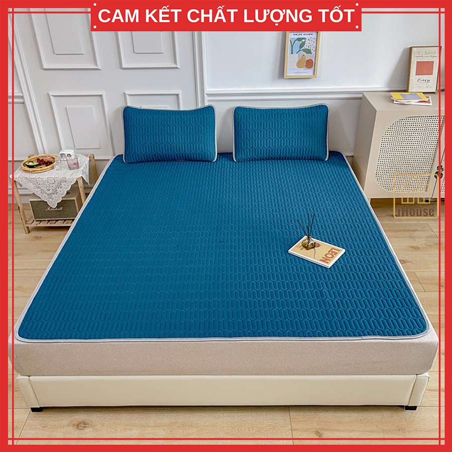 Chiếu điều hoà cao su non, Chiếu điều hoà Tencel Latex mát mẻ dễ chịu cho bé và gia đình 1m6 1m8 2m xanh đỏ