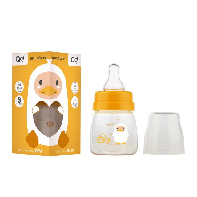 BÌNH SỮA  AGI CÓ VAN CHỐNG SẶC 60ML/120ML/240ML NHỰA PP BPA FREE