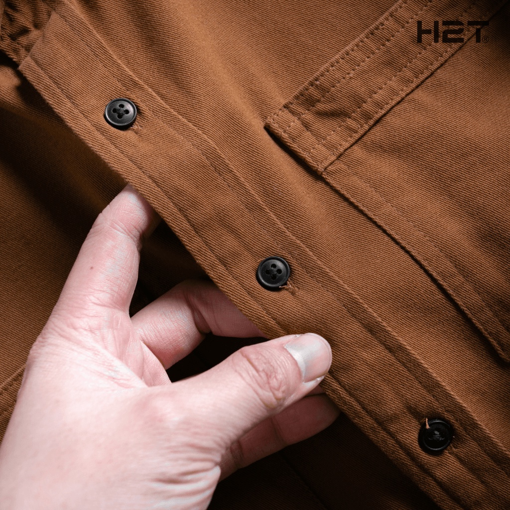 Áo Sơ Mi Nam Kaki  H2T Simwood Denim, Dáng rộng phong cách hàn quốc, 2 Túi bản to Ngực 2 Bên 1479