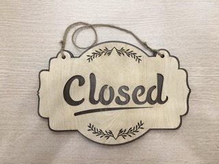 [100% CHẤT LƯỢNG] Bảng Open / Closed gỗ 2 mặt dạng treo - Mẫu OC01 loại gỗ 2 lớp