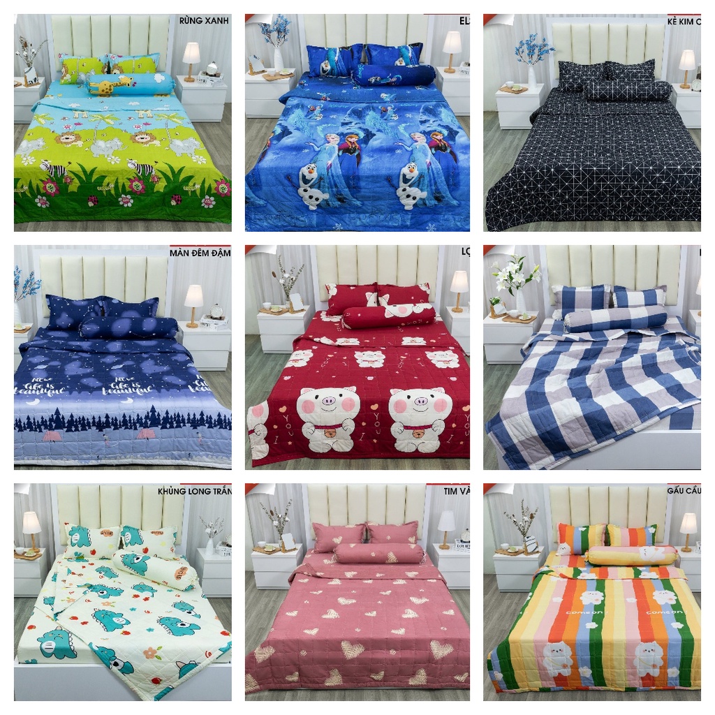 Bộ Ga Gối 3 Món,Bọc Đệm 1m2x2m,1m6x2m,1m8x2m,chọn mẫu thoải mái,vải cotton poly