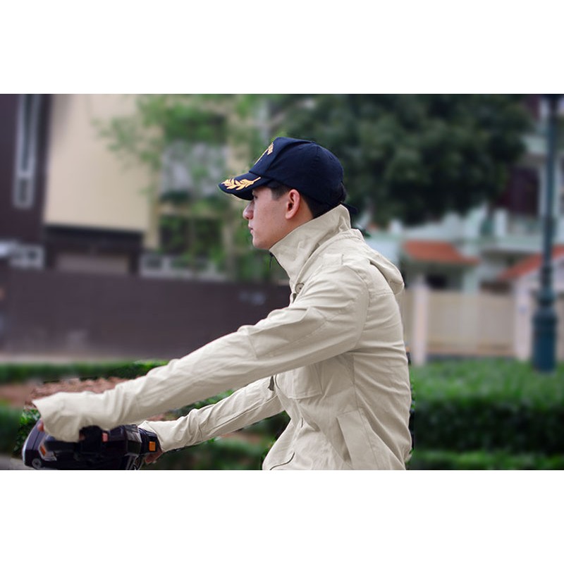 Áo Chống Nắng nam cao cấp vải kaki dày dặn đẹp màu rêu