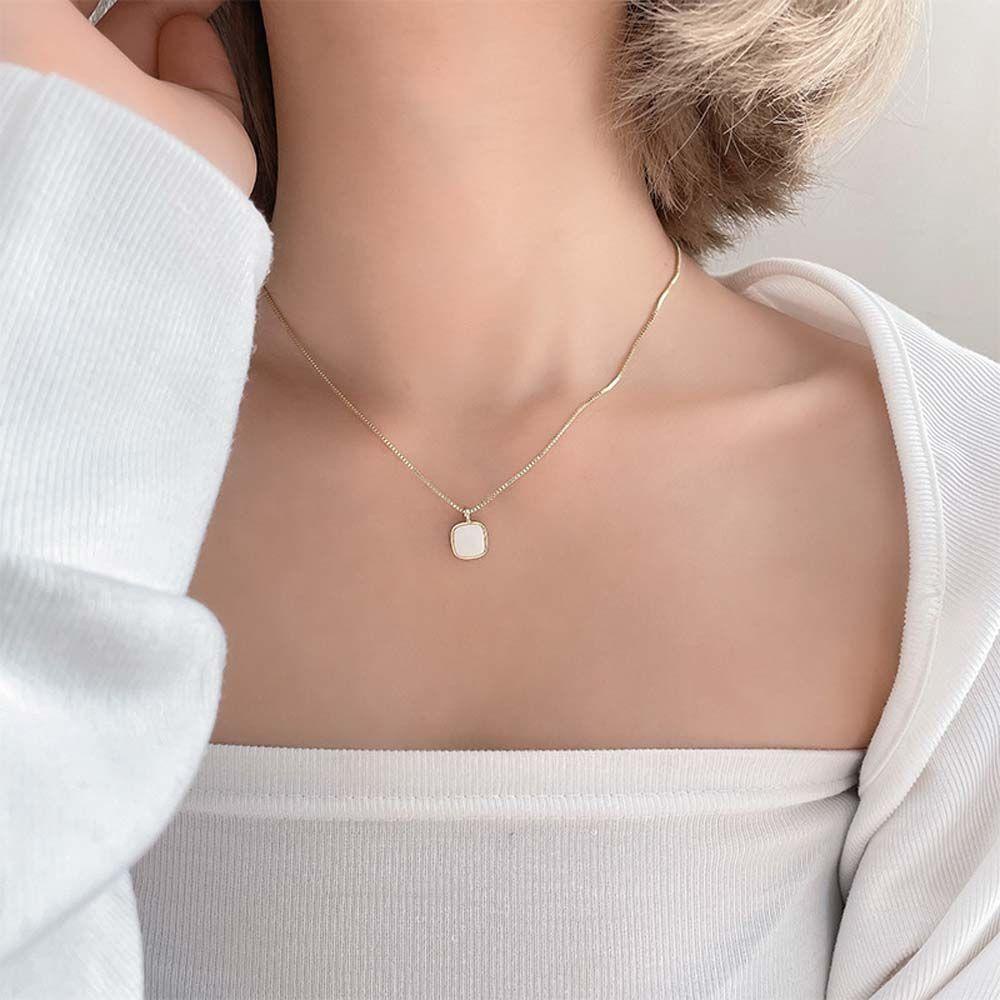 Vòng cổ Mặt Vuông Đơn Giản Thời Trang Dành Cho Nữ