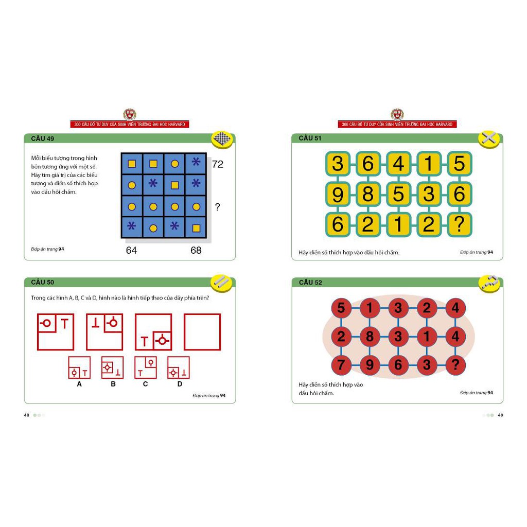 Sách - 300 Câu Đố Tư Duy Của Sinh Viên Trường Đại Học Harvard