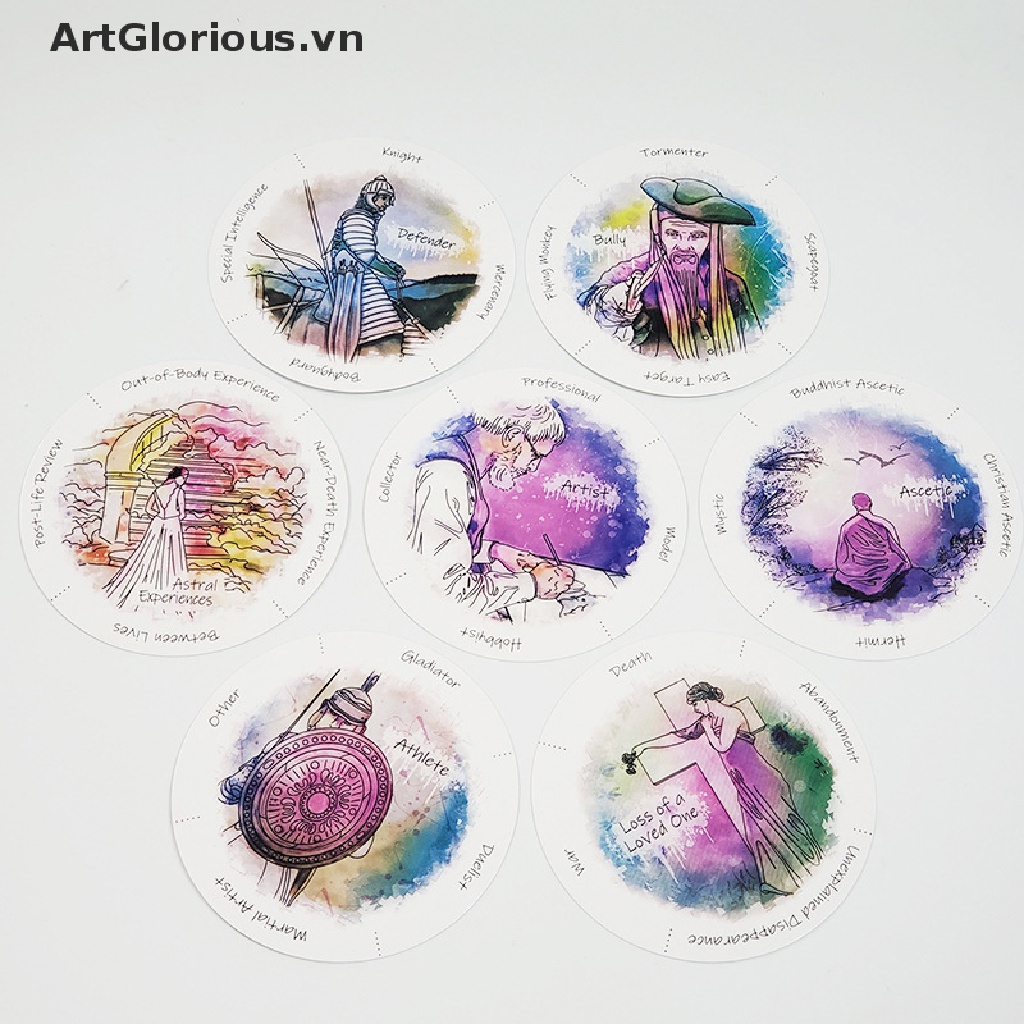 Bộ 87 Thẻ Bài Trò Chơi Uncover Your Past Life Oracle Hình Tròn Kèm Hướng Dẫn