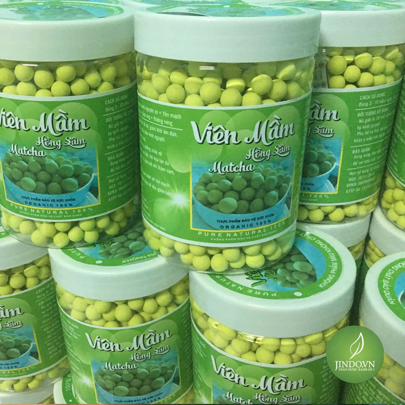 500gr viên mầm đậu nành hồng sâm matcha tăng vòng 1, đẹp da, tăng sinh lý nữ có giấy chứng nhận ATTP J937