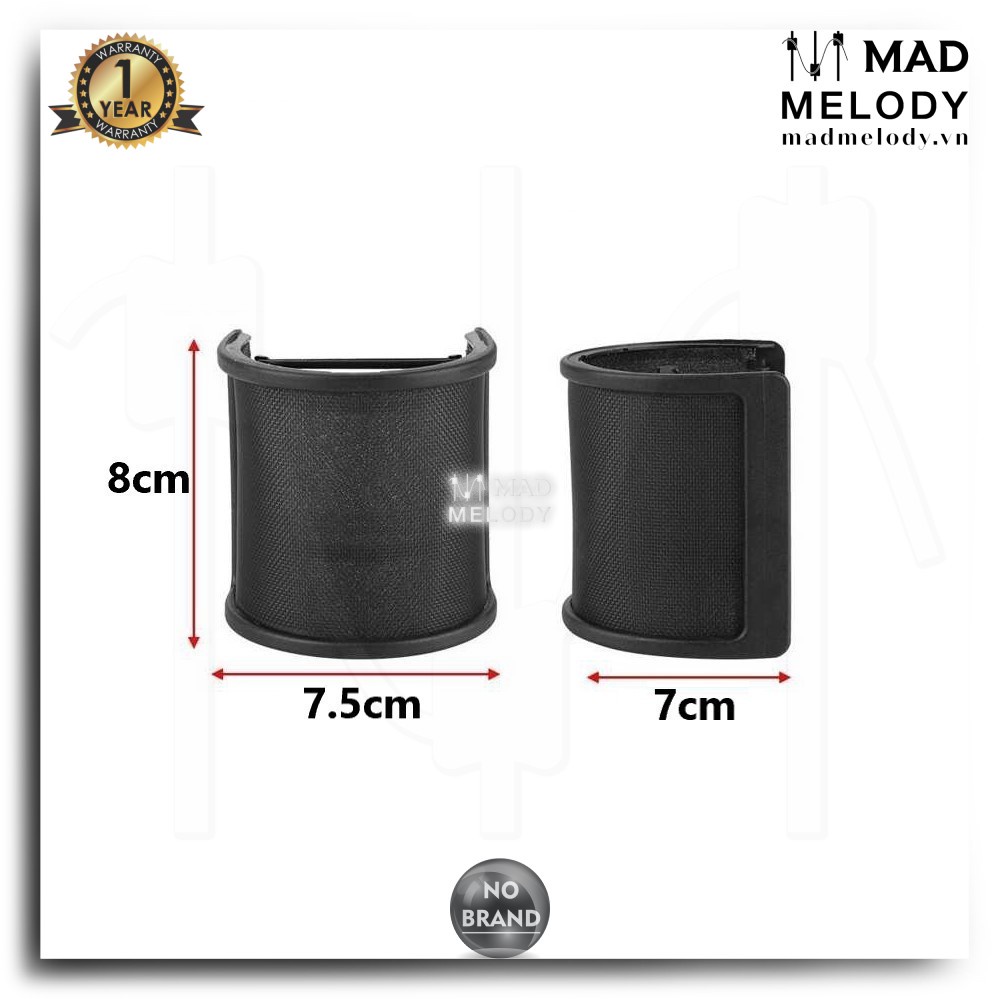 Màng lọc âm hai lớp The Bop Net Professional Pop Filter Cage kẹp thân mic tặng kèm 4 thun dự phòng