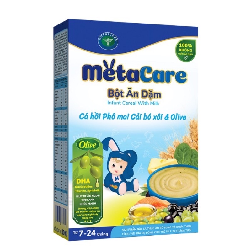 Bột ăn dặm  dinh duõng nutricare metacare 200g cho bé từ 4 tháng, 6 tháng trở lên