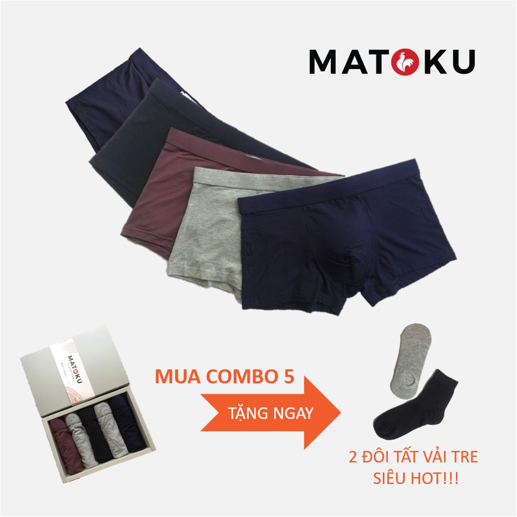 [SỊP VẢI TRE/GỖ SỒI] Combo 5 quần lót nam boxers vải Tre + Sồi (Bamboo + Modal)