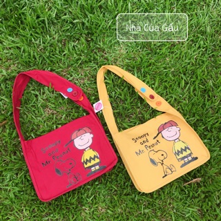 [ẢNH THẬT] Túi Snoopy 3 cúc màu vải cực đẹp