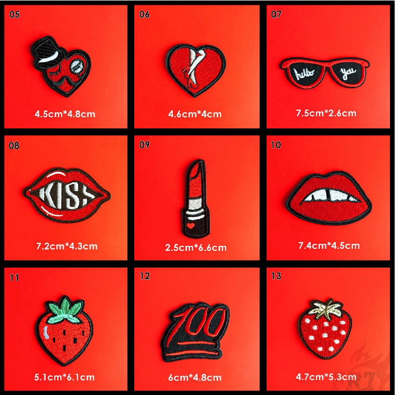 Miếng Dán Ủi Quần Áo Hình Hoạt Hình Vsco: Red Vibes Series 02