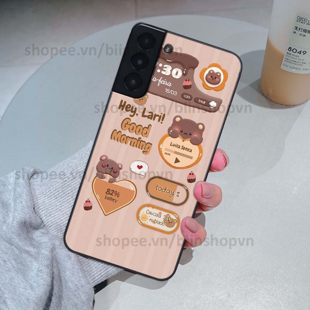 Ốp Samsung S21 / S21 FE / S21 Plus / S21+ in 3D icon gấu nổi siêu xinh, siêu đáng yêu, cá tính phong cách