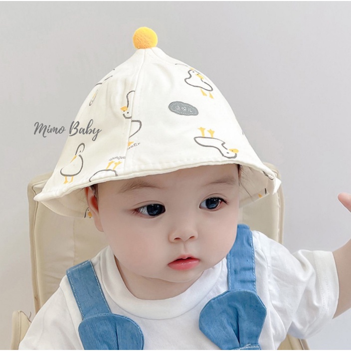 Mũ sơ sinh vải mềm chóp bông in họa tiết dễ thương cho bé MH142 Mimo Baby
