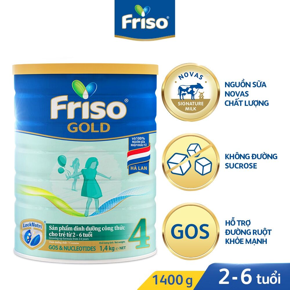 Sữa bột Friso Gold 4 mẫu mới lon 1,4kg, 1400g