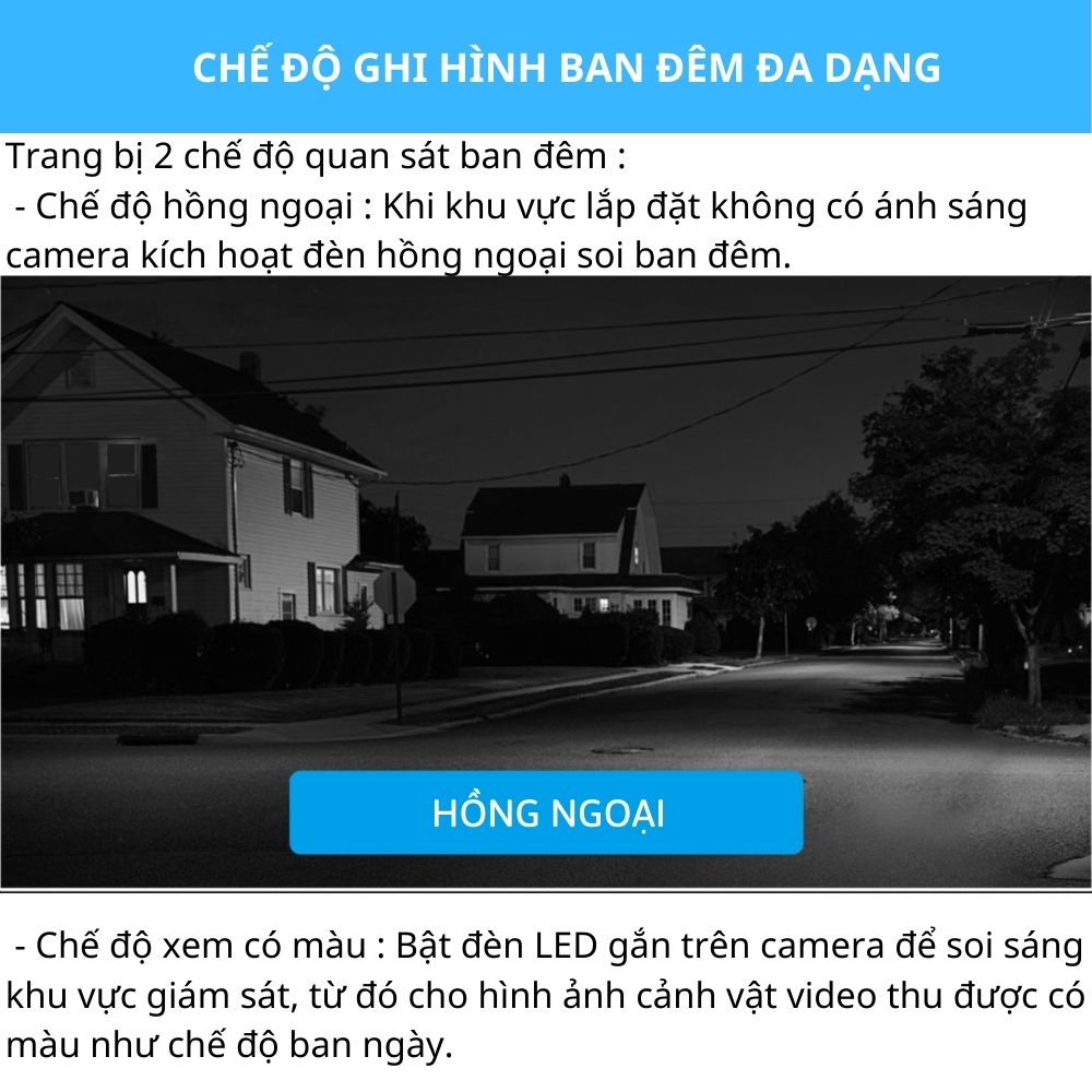 Camera wifi yoosee ngoài trời chống nước xoay 360